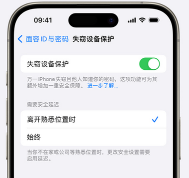 中和镇苹果手机维修分享iOS17'失窃设备保护'功能是什么？ 